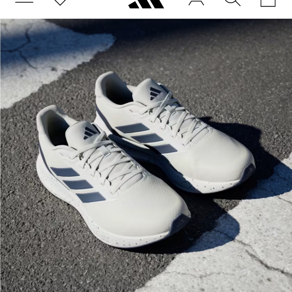 adidas Runfalcon 5 White and Blue Athletic Shoes